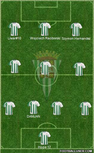 Córdoba C.F., S.A.D. football formation