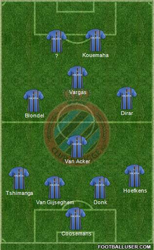 Club Brugge KV 4-4-2 football formation