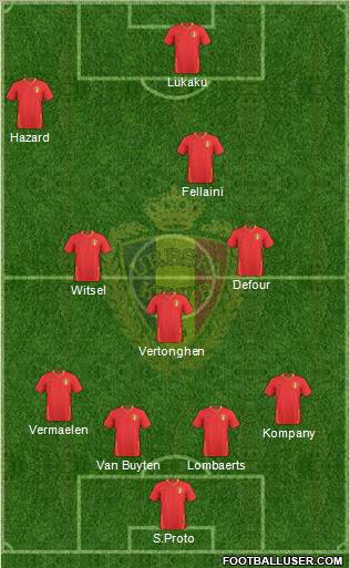 Belgium 4-3-1-2 football formation