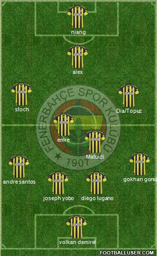 Fenerbahçe SK Formation 2011