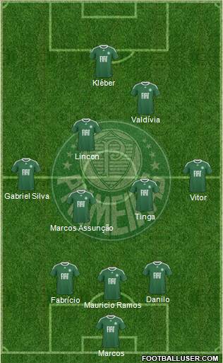 SE Palmeiras 3-4-1-2 football formation