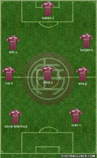 Lanús 3-4-1-2 football formation