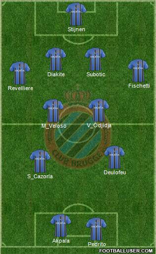 Club Brugge KV 4-2-2-2 football formation