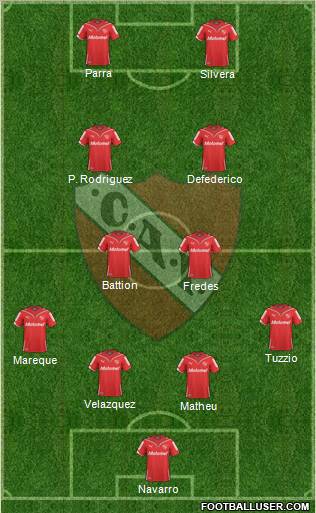 Independiente football formation