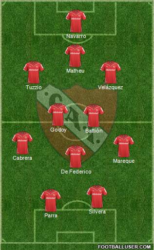 Independiente football formation