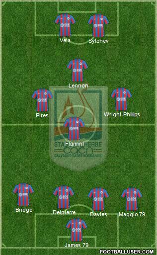 Stade Malherbe Caen Basse-Normandie 5-3-2 football formation