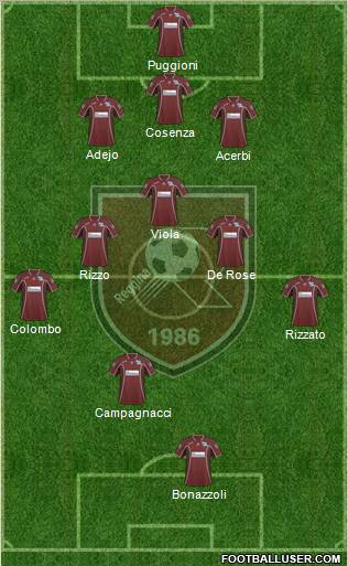 Reggina 3-5-1-1 football formation