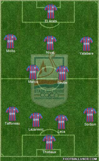 Stade Malherbe Caen Basse-Normandie 3-5-1-1 football formation