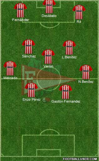 Estudiantes de La Plata 3-5-2 football formation