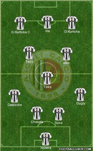 Ascoli 4-1-2-3 football formation