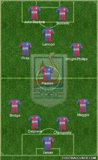 Stade Malherbe Caen Basse-Normandie 4-2-3-1 football formation