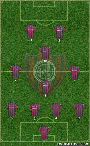 San Lorenzo de Almagro 4-3-1-2 football formation