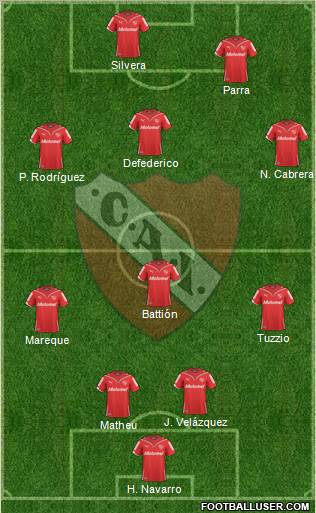 Independiente football formation