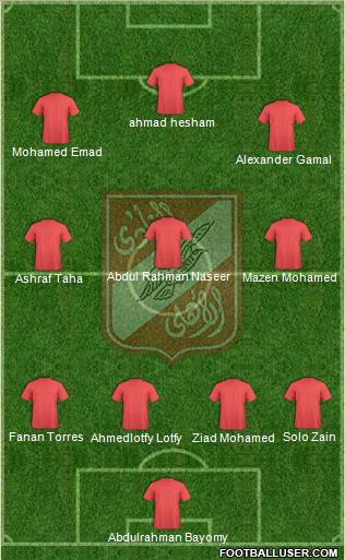 Al-Ahly Sporting Club Formation 2011