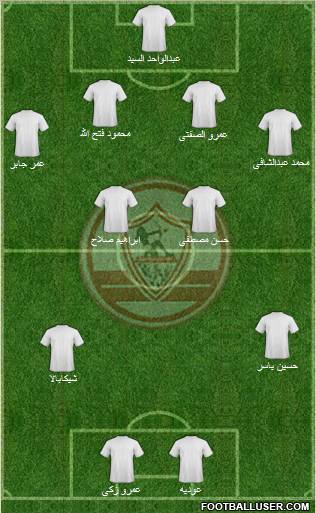 Zamalek Sporting Club 4-3-1-2 football formation