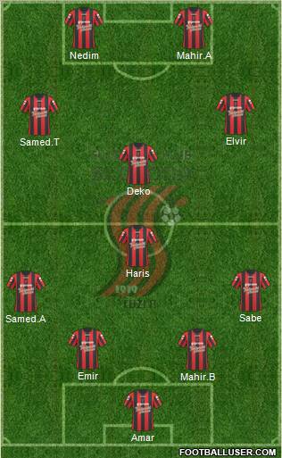 FK Sloboda Tuzla 4-4-2 football formation