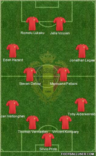 Belgium 4-2-2-2 football formation