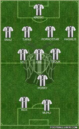 AS PAOK Salonika football formation