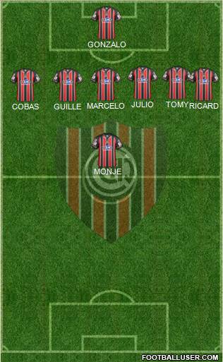 Chacarita Juniors 4-1-3-2 football formation