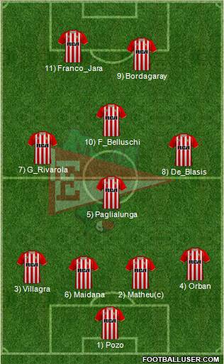 Estudiantes de La Plata 4-3-1-2 football formation