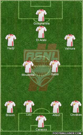 A.S. Nancy Lorraine 4-2-3-1 football formation