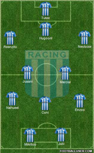 Racing Club 3-5-2 football formation