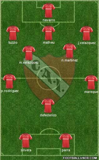 Independiente football formation