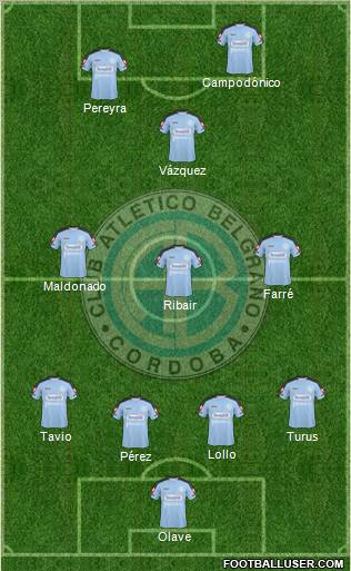 Belgrano de Córdoba football formation