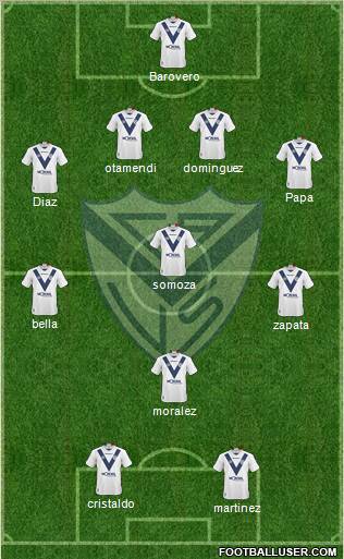 Vélez Sarsfield 4-3-1-2 football formation