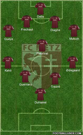 Football Club de Metz 4-3-2-1 football formation