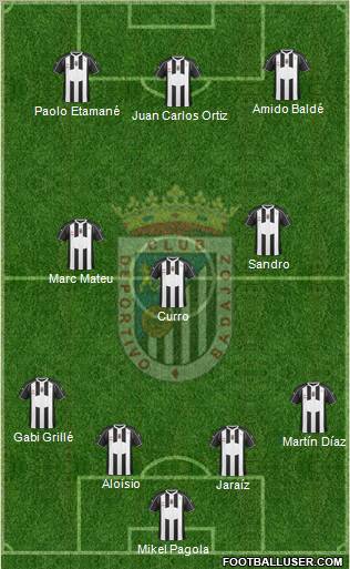 C.D. Badajoz S.A.D. 4-3-3 football formation