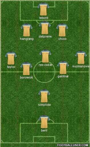 Australia 3-5-1-1 football formation