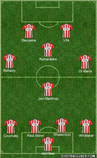 Exeter City 4-4-2 football formation