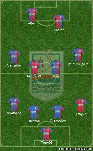 Stade Malherbe Caen Basse-Normandie 4-3-1-2 football formation