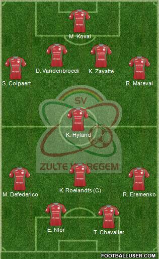 SV Zulte Waregem football formation