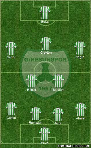 Giresunspor 4-5-1 football formation