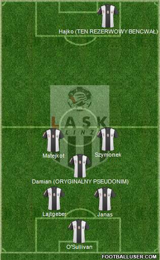 LASK Linz 4-5-1 football formation