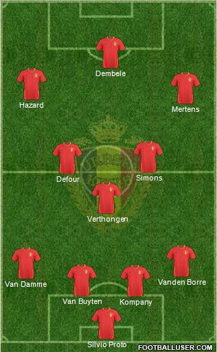 Belgium 4-4-2 football formation