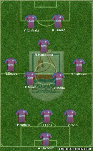 Stade Malherbe Caen Basse-Normandie 4-3-1-2 football formation