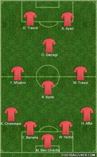 Espérance Sportive de Tunis 4-3-1-2 football formation