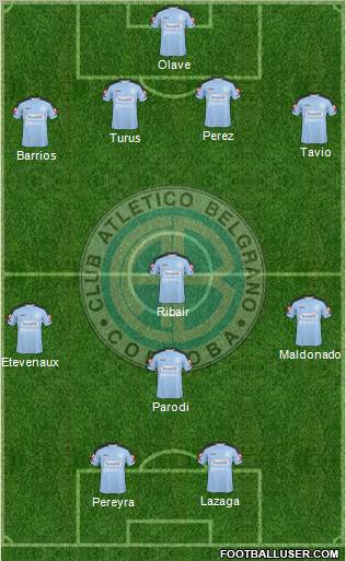 Belgrano de Córdoba 4-3-1-2 football formation