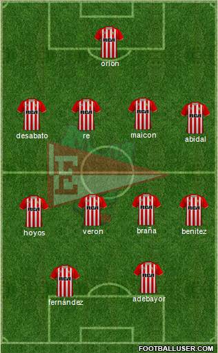 Estudiantes de La Plata 4-4-2 football formation