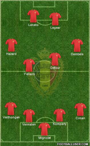 Belgium 4-4-2 football formation