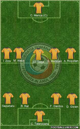 Romania 4-5-1 football formation