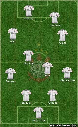 SC Corinthians Paulista 4-4-2 football formation