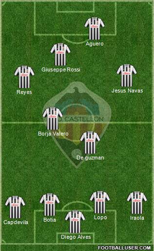 C.D. Castellón S.A.D. 4-2-2-2 football formation