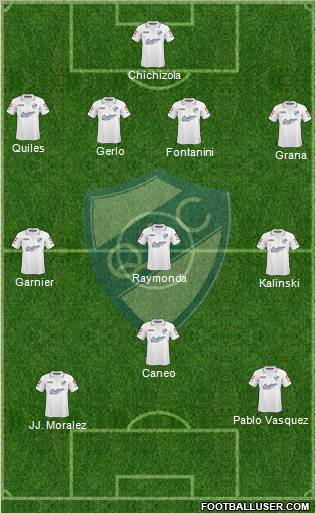 Quilmes 4-4-2 football formation