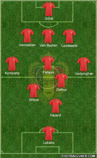 Belgium 3-5-1-1 football formation