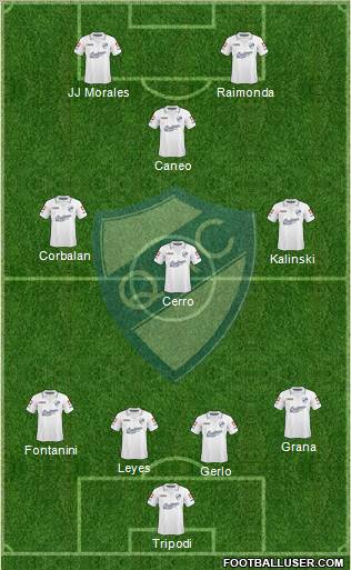 Quilmes 4-3-1-2 football formation