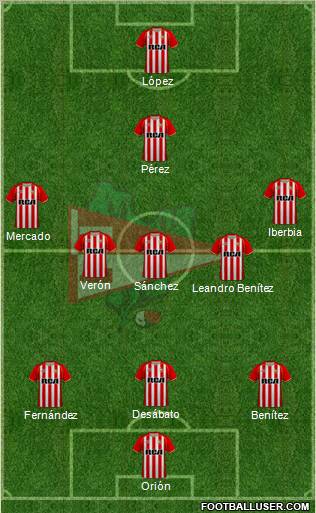 Estudiantes de La Plata 3-5-2 football formation